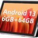 Android Tablet, 10.1 inch Android 13 Tablets 6GB RAM 64GB ROM 1TB Expand, 1280x800 IPS HD Touchscreen,6000mAh Battery, Bluetooth, Dual Camera, GMS, WiFi (Black)